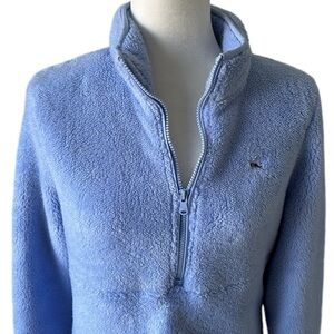Vineyard Vines blue soft 1/4 zip fleece top luxe winter cosy plush soft size S